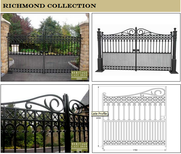 The Richmond Collection - Cast Iron Driveway Gates